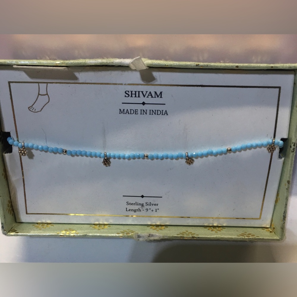 NIB! Shivam Sterling Silver Anklet Length 9”x1”